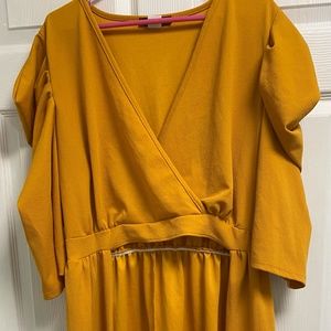Mustard Yellow High Low Longline Top